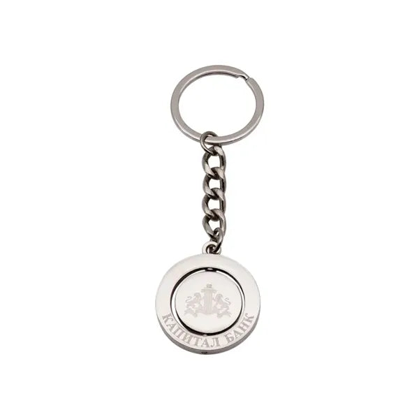 Rotatable epoxy resin metal key chain