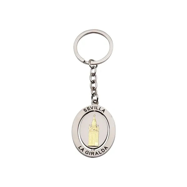 Rotatable epoxy resin metal key chain