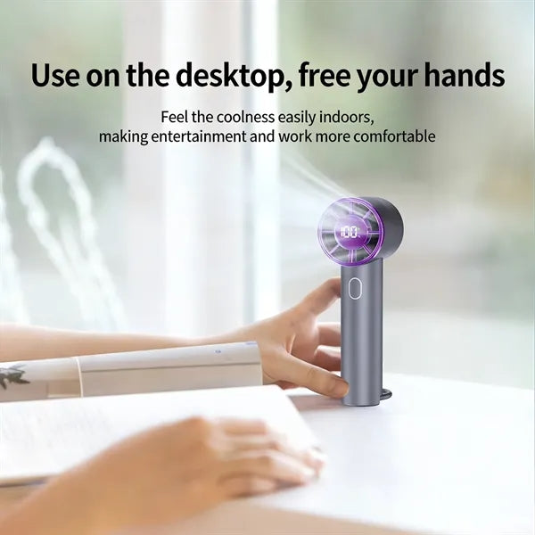 Handheld Turbo Fan with Smart Power Display