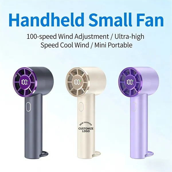 Handheld Turbo Fan with Smart Power Display