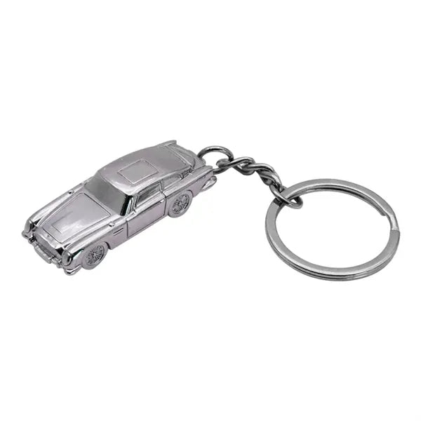 Silver-plated metal 3D car F1 racing keychain pendant