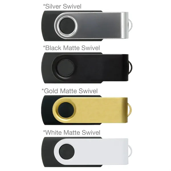 Silver Swivel USB Flash Drive 4GB