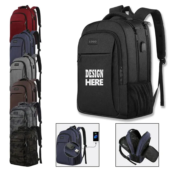 Multi-Pocket Commuter Backpack With USB Port