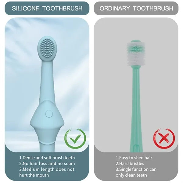 Safe Healthy Durable Soft Cat Dog Pet Silicone Toothbrush