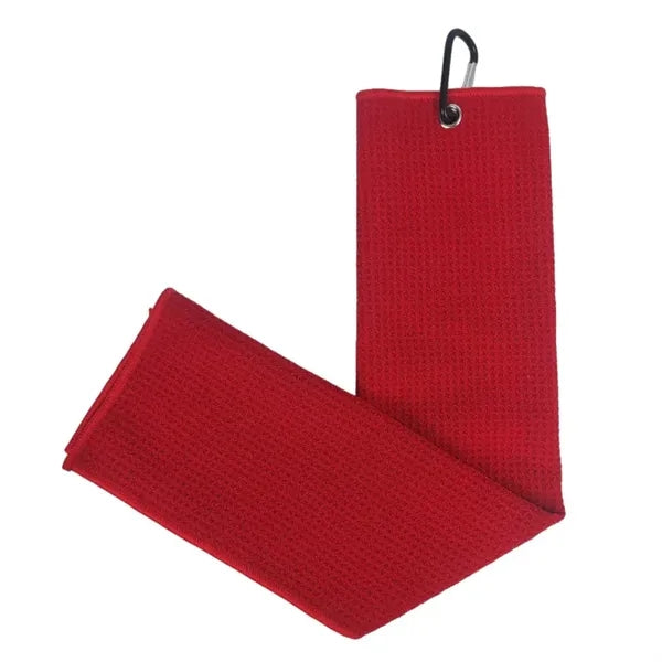 Microfiber Waffle Pattern Golf Towel With Carabiner Clip