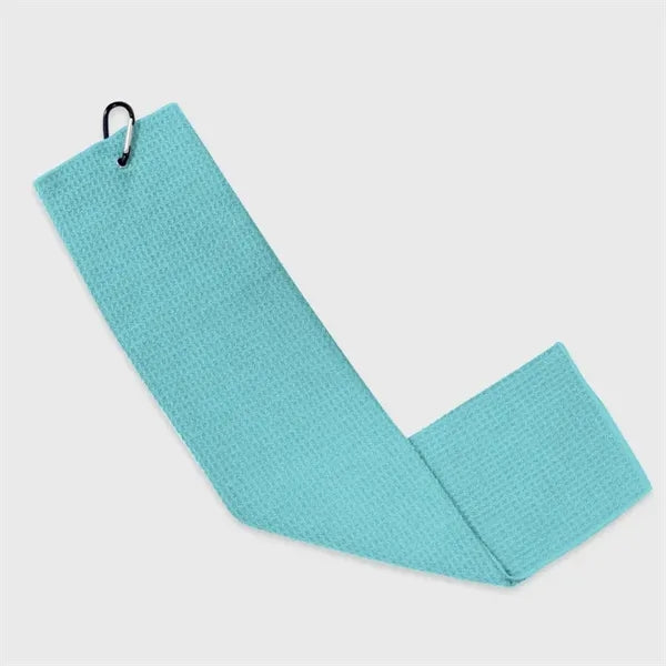 Microfiber Waffle Pattern Golf Towel With Carabiner Clip