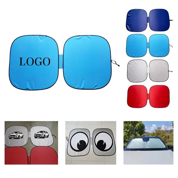 Two Panel Universal Car Wind Shield Sun Shade