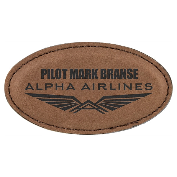 Leatherette Oval Name Badge with Magnet