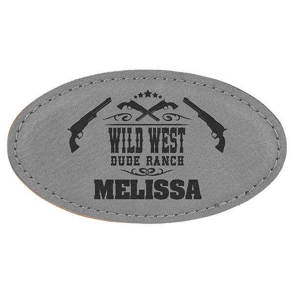 Leatherette Oval Name Badge with Magnet