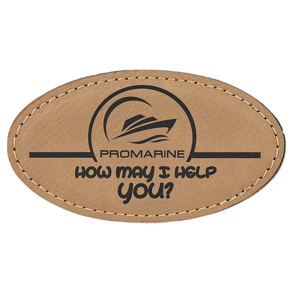 Leatherette Oval Name Badge with Magnet