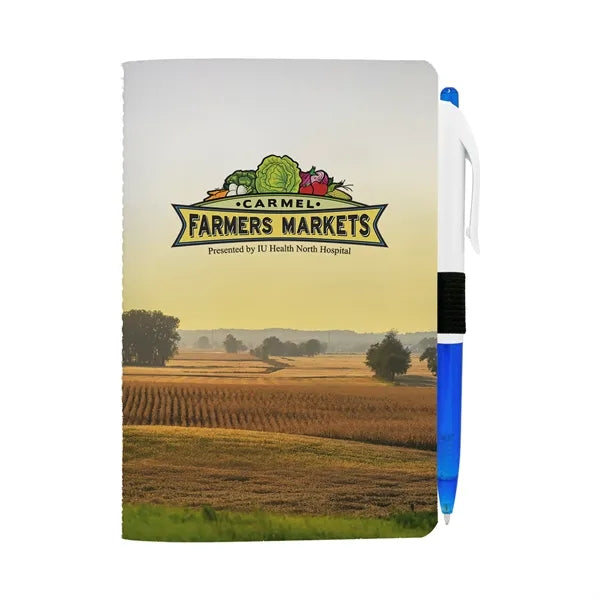 4" X 6" Sewn Paper Cover Notebook with Pen