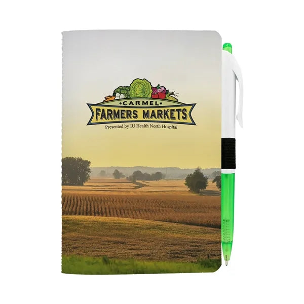 4" X 6" Sewn Paper Cover Notebook with Pen