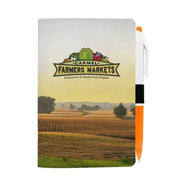 4" X 6" Sewn Paper Cover Notebook with Pen