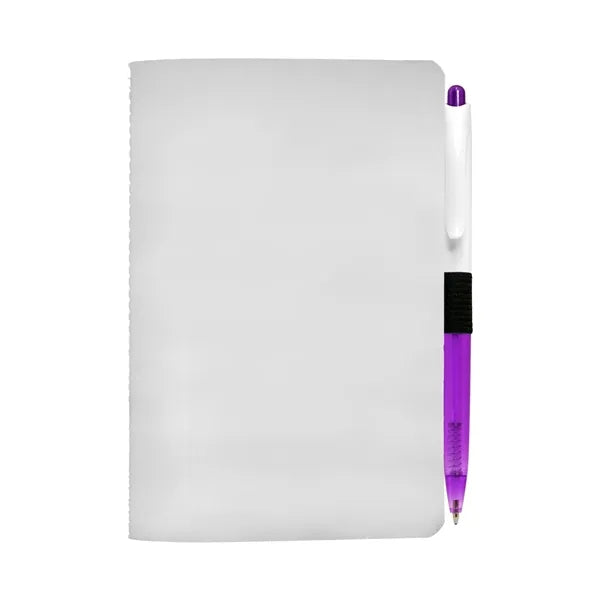 4" X 6" Sewn Paper Cover Notebook with Pen