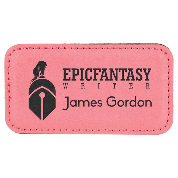 Leatherette Rectangle Name Badge with Magnet
