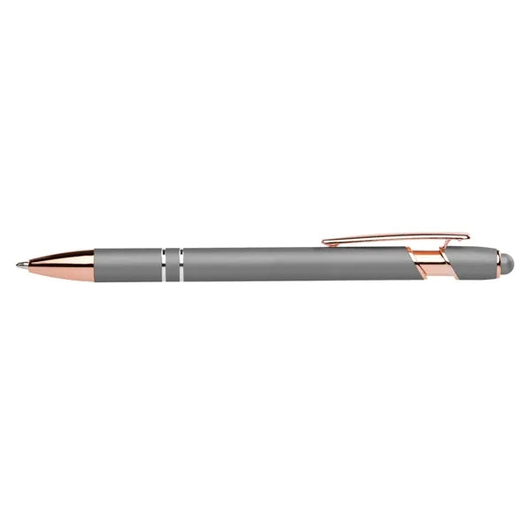 Ellipse Softy Rose Gold Metallic Pen w/ Stylus - Laser