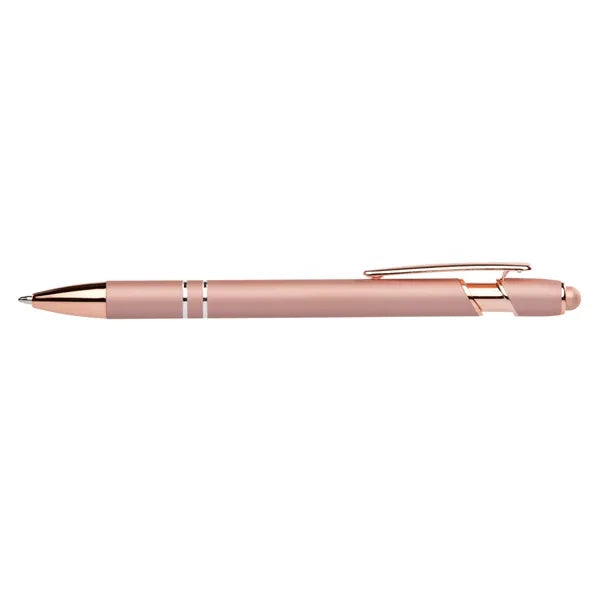 Ellipse Softy Rose Gold Metallic Pen w/ Stylus - Laser