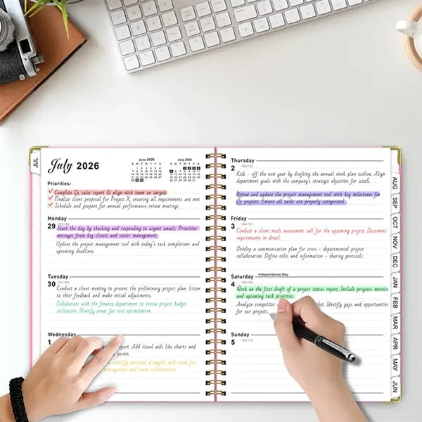 A5 Spiral Weekly Planner Notebook 2026 2027