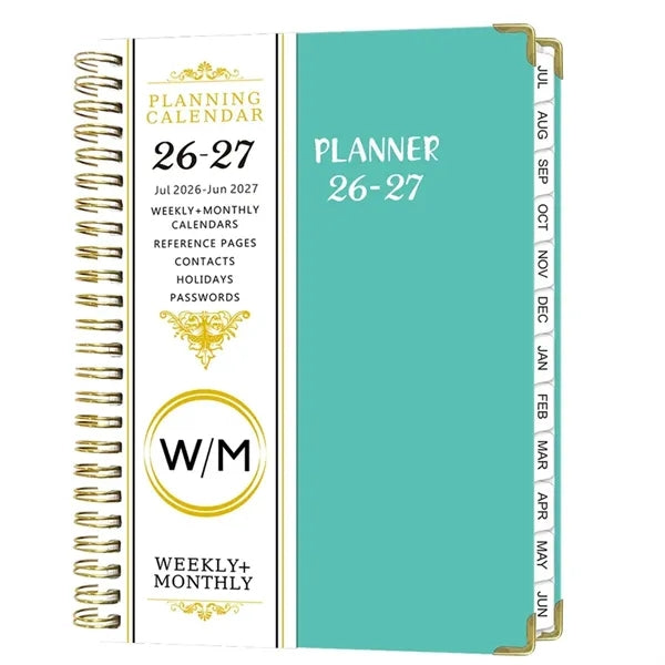 A5 Spiral Weekly Planner Notebook 2026 2027