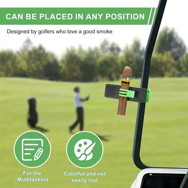 Golf Cart Double Clip Cigar Holder Clamp Mount