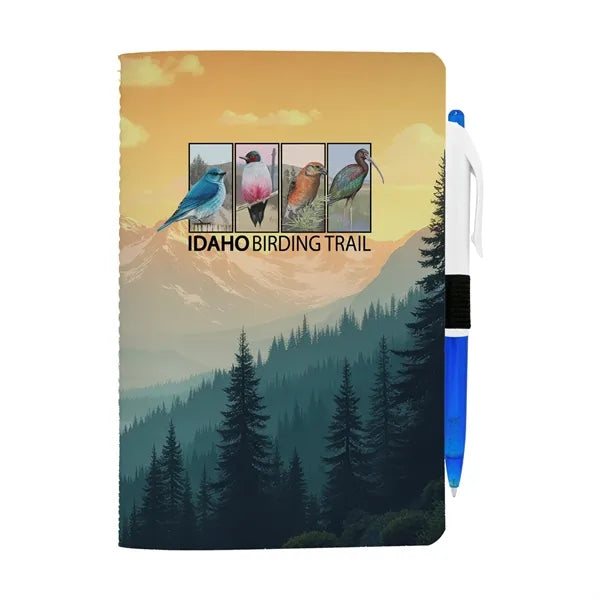 5" x 7" Sewn Paper Cover Notebook with Pen