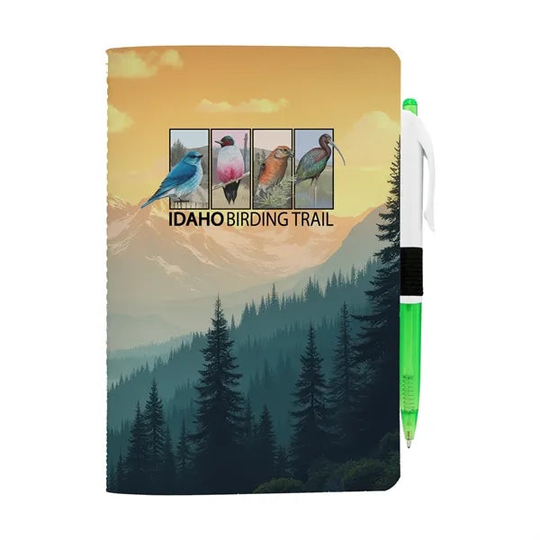 5" x 7" Sewn Paper Cover Notebook with Pen