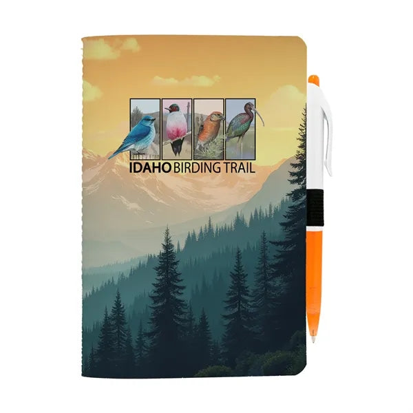 5" x 7" Sewn Paper Cover Notebook with Pen