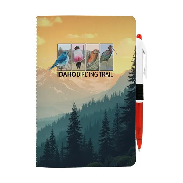 5" x 7" Sewn Paper Cover Notebook with Pen