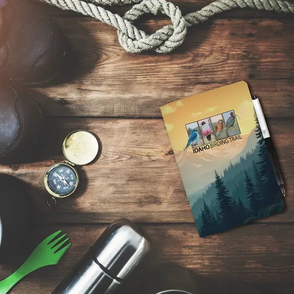 5" x 7" Sewn Paper Cover Notebook with Pen