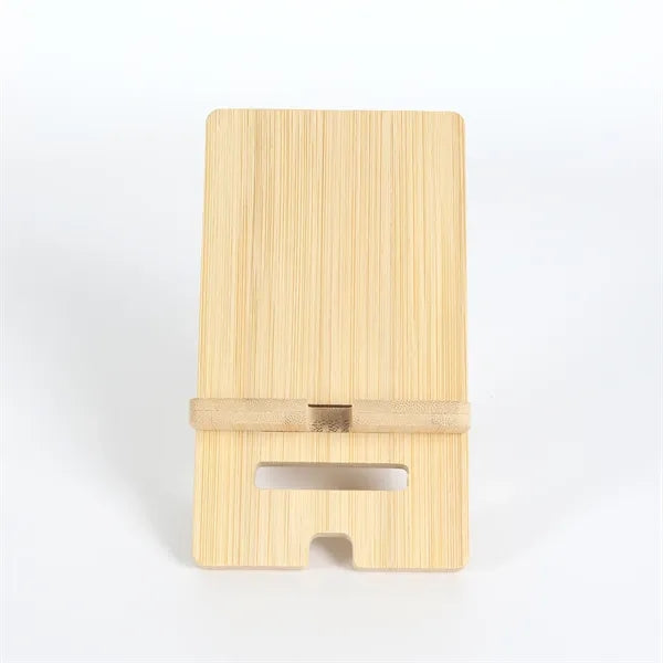 Adjustable Bamboo Phone Stand with Straight & Wave Edge