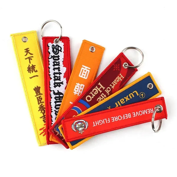 Keychains, Customized Embroidered Key Tags