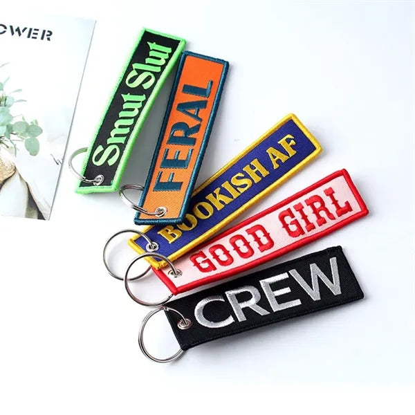 Keychains, Customized Embroidered Key Tags