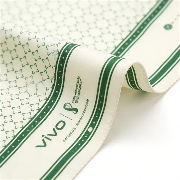 Faux Silk Square Scarf 20" x 20" Green Sporty Bandana