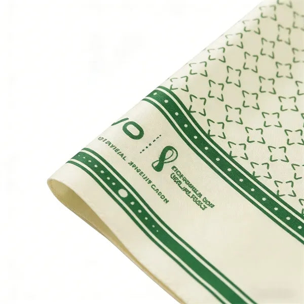 Faux Silk Square Scarf 20" x 20" Green Sporty Bandana
