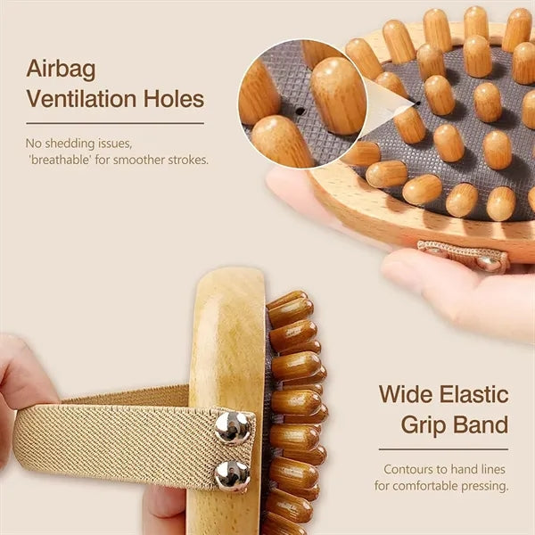 Wooden Body Scalp Massage Comb Gua Sha Sandalwood Relief