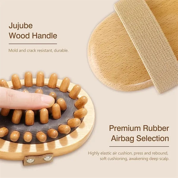 Wooden Body Scalp Massage Comb Gua Sha Sandalwood Relief