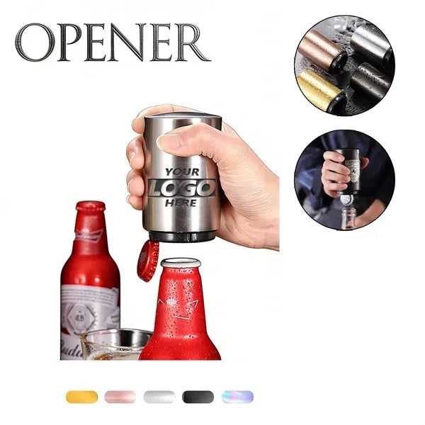 Push Down Beer Opener Finger Safe Magnetic Cap Catcher