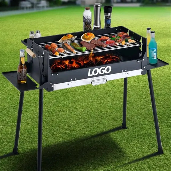 Large Folding Barbecue Charcoal Grill Outdoor Portable