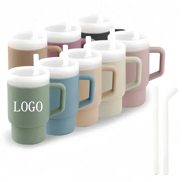 Silicone Toddler Sippy Cup With Two Straws