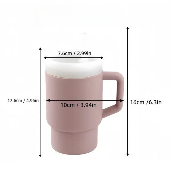 Silicone Toddler Sippy Cup With Two Straws