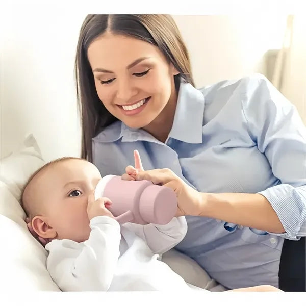 Silicone Toddler Sippy Cup With Two Straws