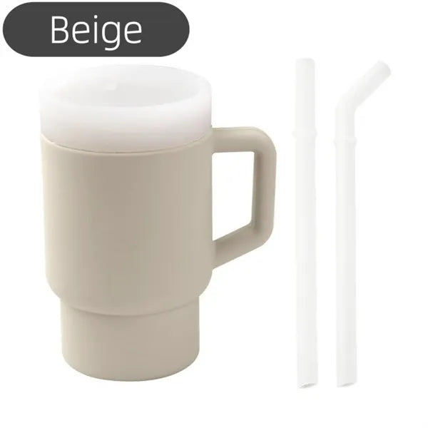 Silicone Toddler Sippy Cup With Two Straws