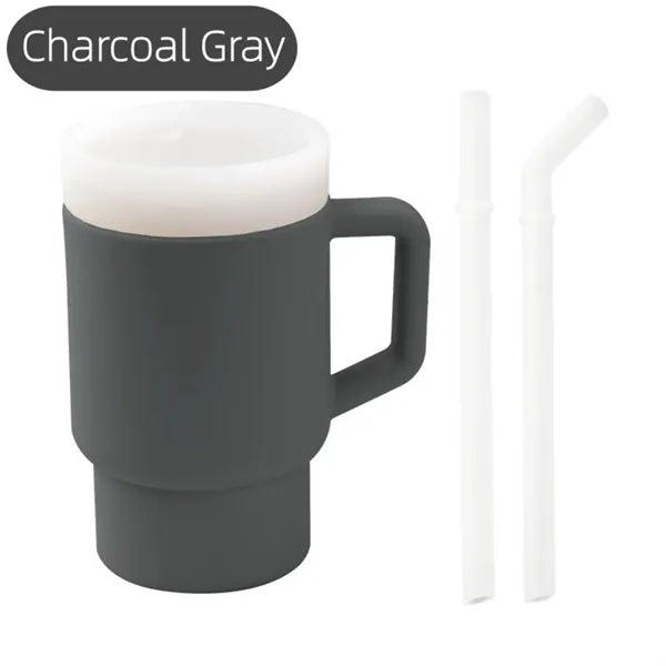 Silicone Toddler Sippy Cup With Two Straws