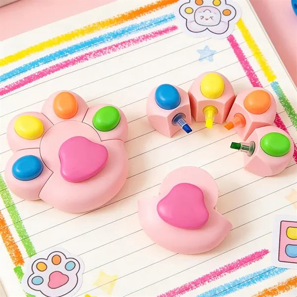 Cute Cat Paw Highlighter Set