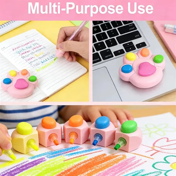 Cute Cat Paw Highlighter Set