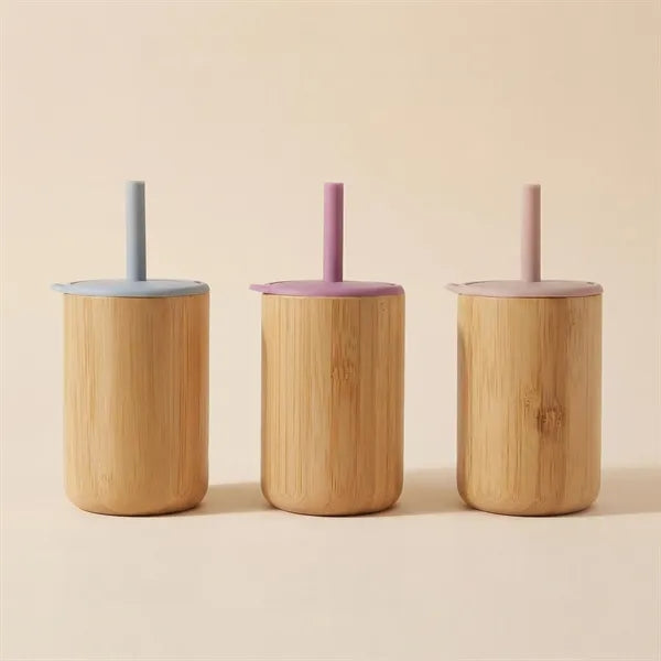 Bamboo Silicone Toddler Sippy Cup With Lid Gift