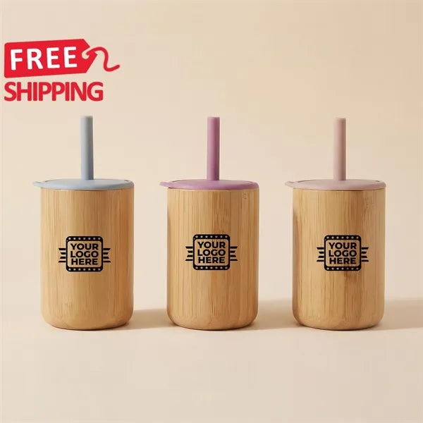 Bamboo Silicone Toddler Sippy Cup With Lid Gift