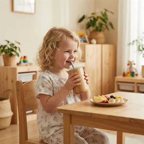 Bamboo Silicone Toddler Sippy Cup With Lid Gift