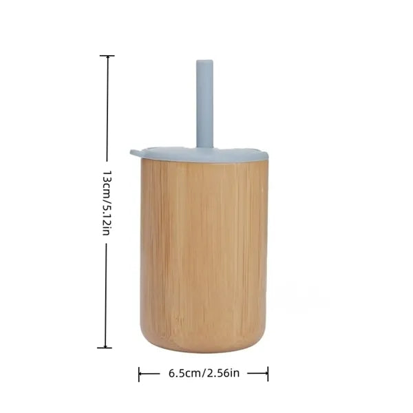 Bamboo Silicone Toddler Sippy Cup With Lid Gift