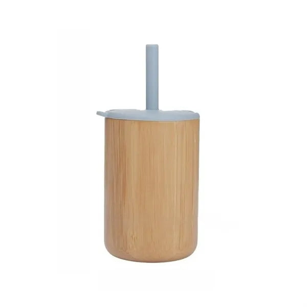 Bamboo Silicone Toddler Sippy Cup With Lid Gift